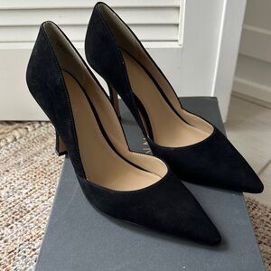 NWT Ann Taylor Azra Suede Black Heels 7.5